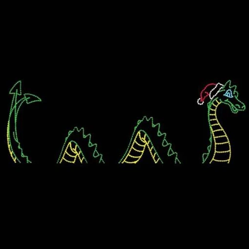 13' X 30' Sea Serpent With Santa Hat, LED