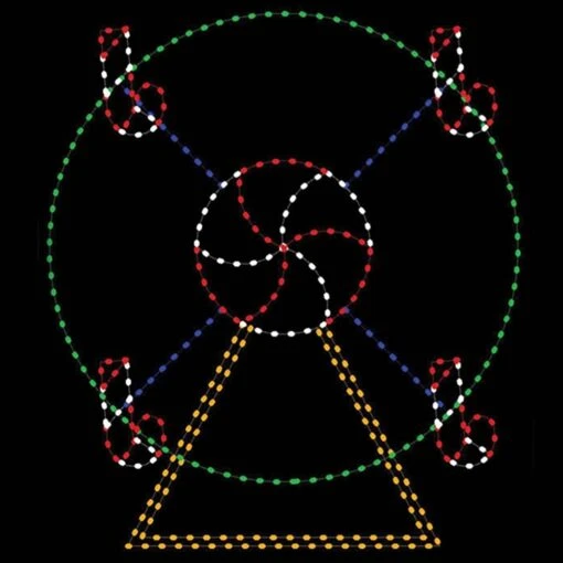 11' Candy Cane Ferris Wheel, LED