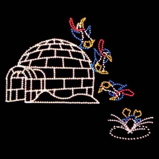 20' X 16' Penguin Jumping From Igloo, LED